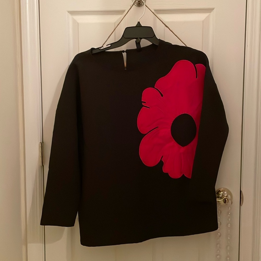 Red and Black pants set  two pieces with top and bottom  with elastic waist band